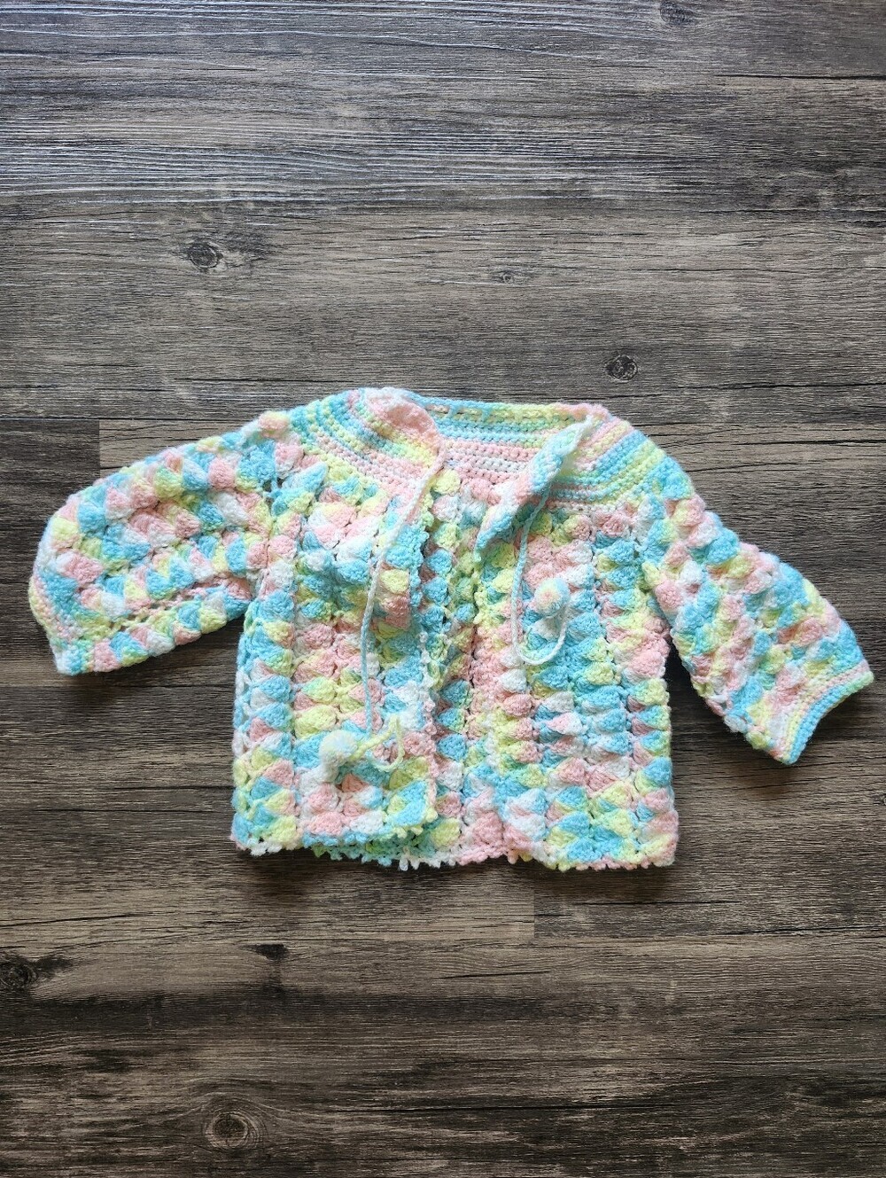Handmade Pastel Crochet Baby Cardigan